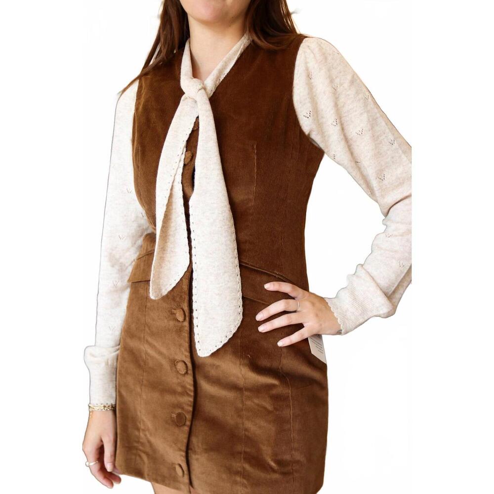 NEW ASTR gisselle mini dress in camel - Picture 6 of 7
